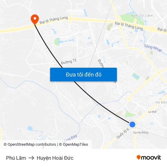 Phú Lãm to Huyện Hoài Đức map