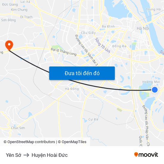 Yên Sở to Huyện Hoài Đức map