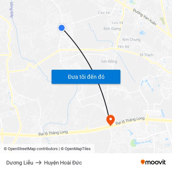 Dương Liễu to Huyện Hoài Đức map