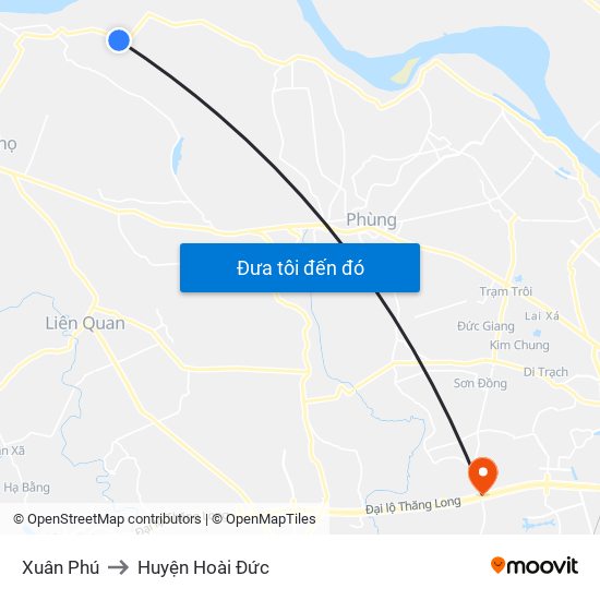Xuân Phú to Huyện Hoài Đức map