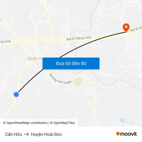 Cấn Hữu to Huyện Hoài Đức map