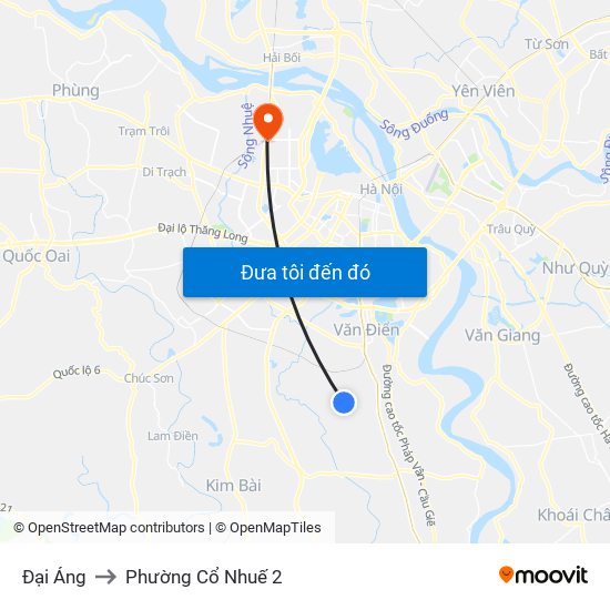 Đại Áng to Phường Cổ Nhuế 2 map