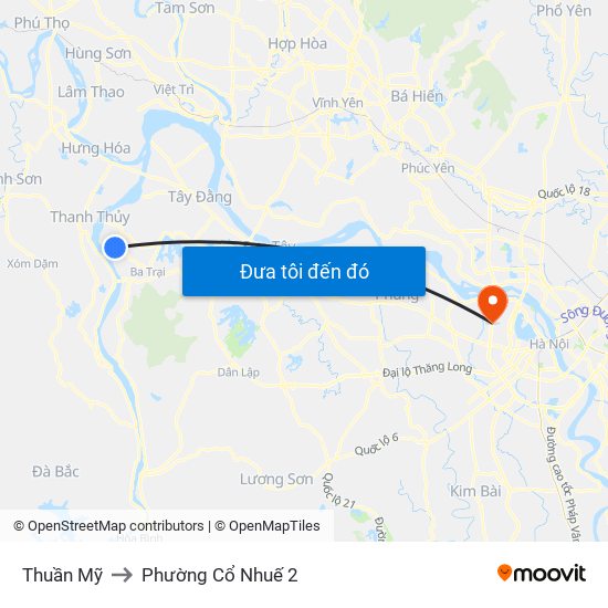 Thuần Mỹ to Phường Cổ Nhuế 2 map