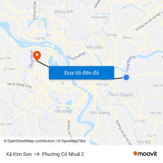 Xã Kim Sơn to Phường Cổ Nhuế 2 map