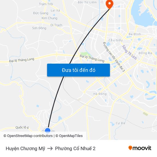 Huyện Chương Mỹ to Phường Cổ Nhuế 2 map