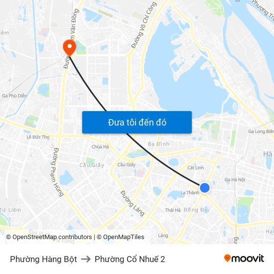 Phường Hàng Bột to Phường Cổ Nhuế 2 map