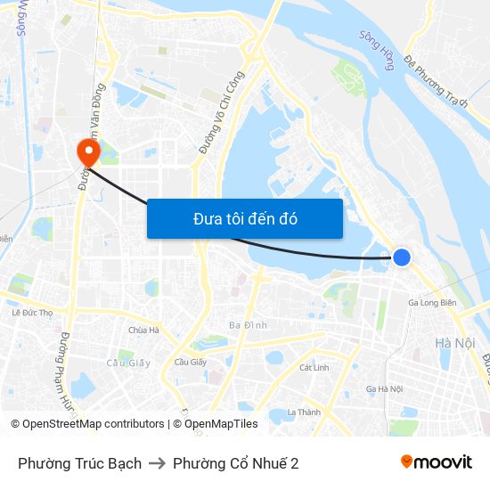 Phường Trúc Bạch to Phường Cổ Nhuế 2 map