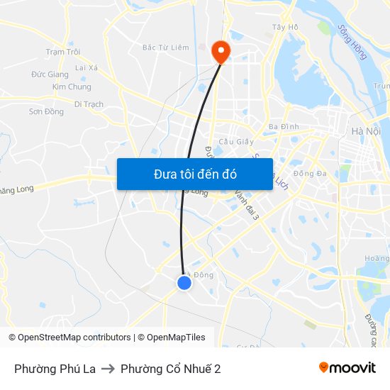 Phường Phú La to Phường Cổ Nhuế 2 map