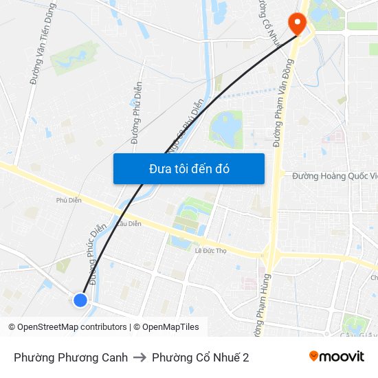 Phường Phương Canh to Phường Cổ Nhuế 2 map