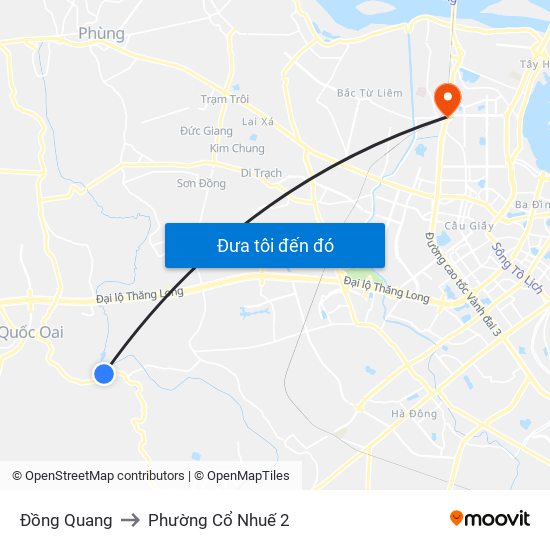 Đồng Quang to Phường Cổ Nhuế 2 map