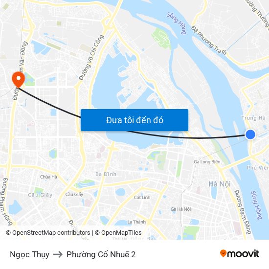 Ngọc Thụy to Phường Cổ Nhuế 2 map