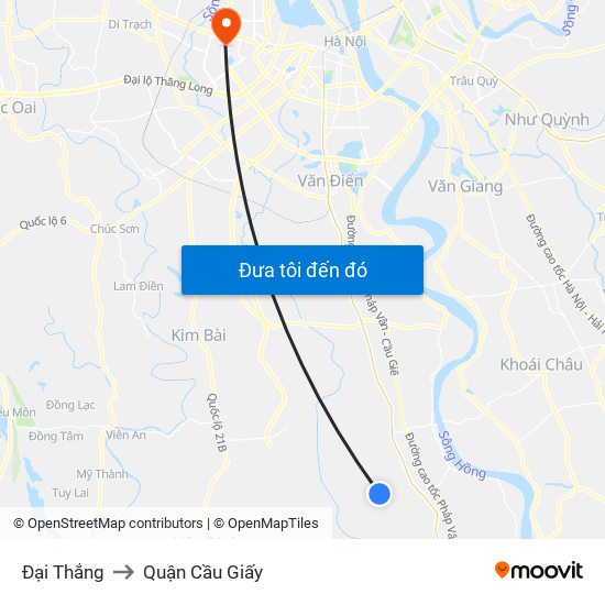 Đại Thắng to Quận Cầu Giấy map