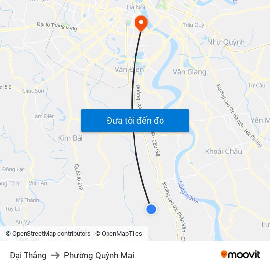 Đại Thắng to Phường Quỳnh Mai map