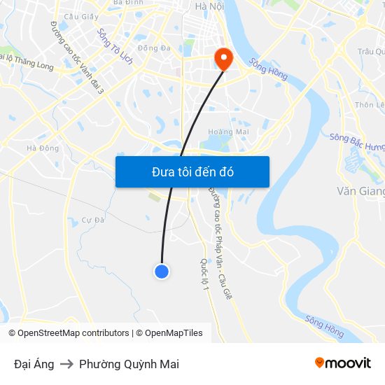 Đại Áng to Phường Quỳnh Mai map