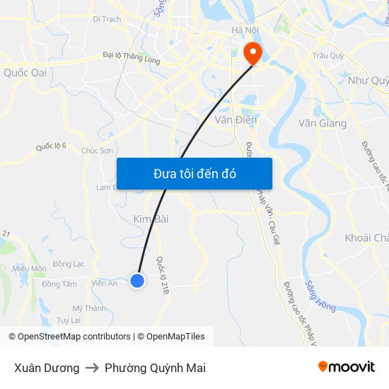 Xuân Dương to Phường Quỳnh Mai map