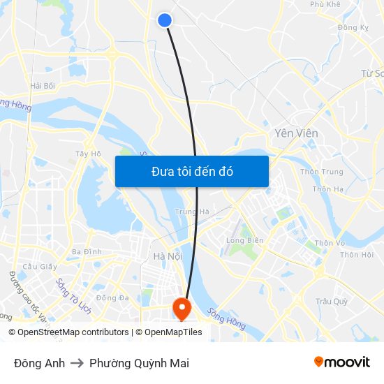 Đông Anh to Phường Quỳnh Mai map
