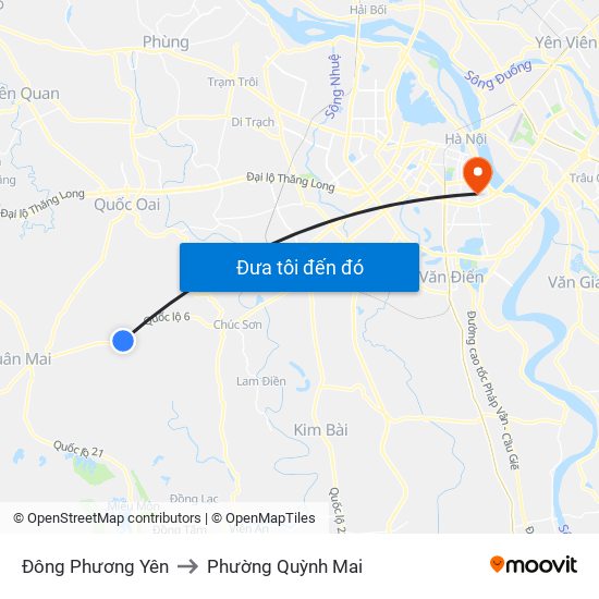 Đông Phương Yên to Phường Quỳnh Mai map