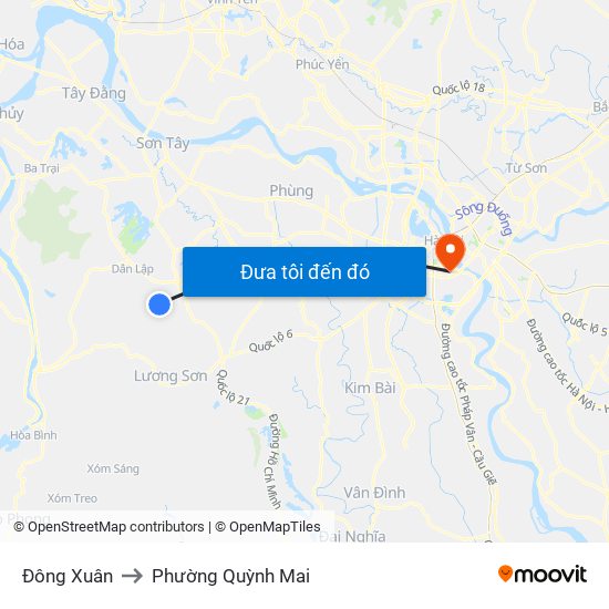 Đông Xuân to Phường Quỳnh Mai map