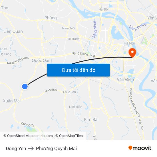 Đông Yên to Phường Quỳnh Mai map