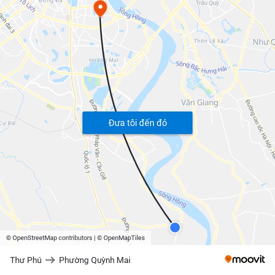 Thư Phú to Phường Quỳnh Mai map