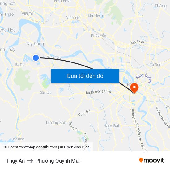 Thụy An to Phường Quỳnh Mai map