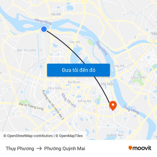 Thụy Phương to Phường Quỳnh Mai map