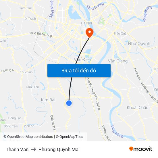 Thanh Văn to Phường Quỳnh Mai map