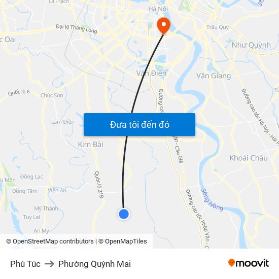 Phú Túc to Phường Quỳnh Mai map