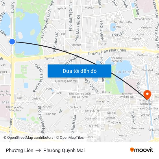 Phương Liên to Phường Quỳnh Mai map