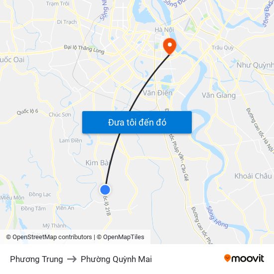 Phương Trung to Phường Quỳnh Mai map