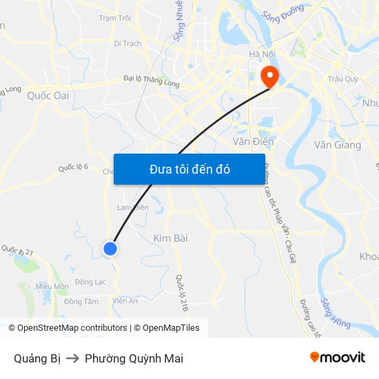 Quảng Bị to Phường Quỳnh Mai map