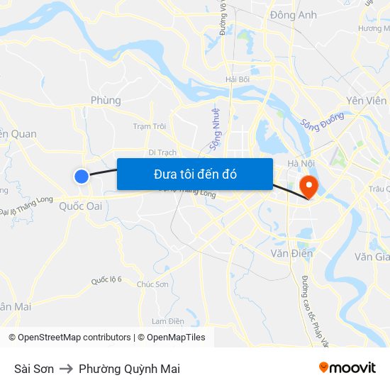 Sài Sơn to Phường Quỳnh Mai map