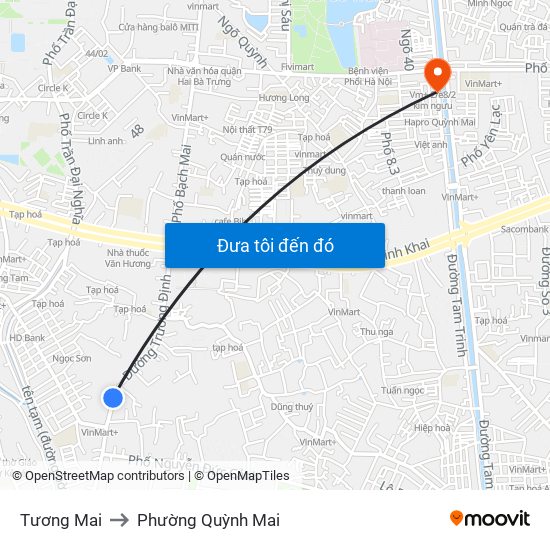 Tương Mai to Phường Quỳnh Mai map