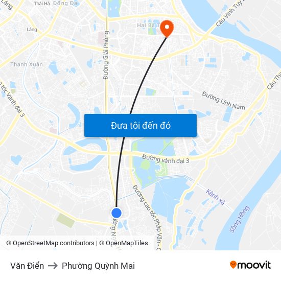 Văn Điển to Phường Quỳnh Mai map