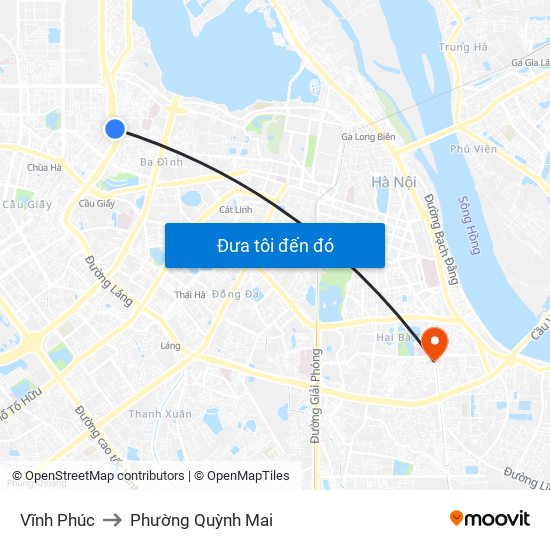 Vĩnh Phúc to Phường Quỳnh Mai map