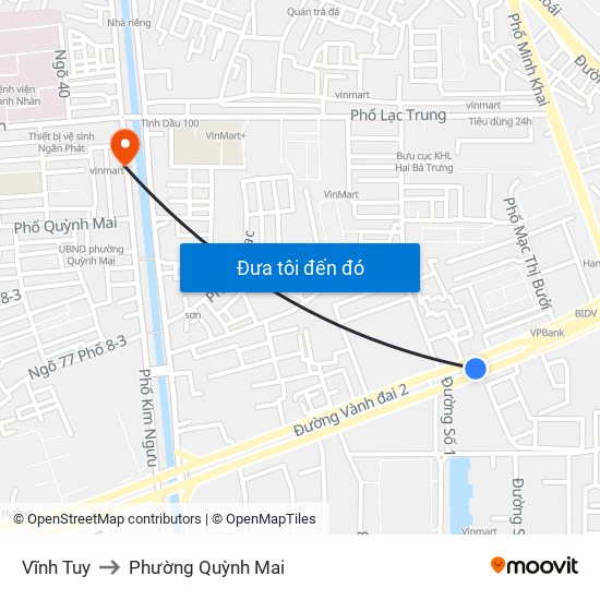 Vĩnh Tuy to Phường Quỳnh Mai map