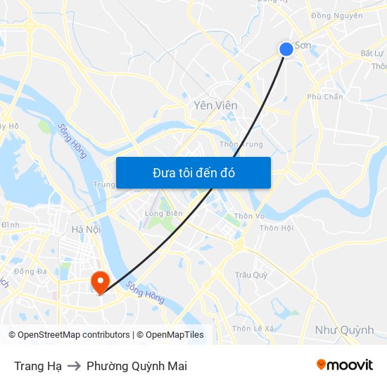 Trang Hạ to Phường Quỳnh Mai map