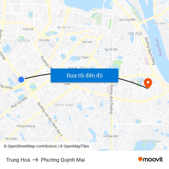 Trung Hoà to Phường Quỳnh Mai map