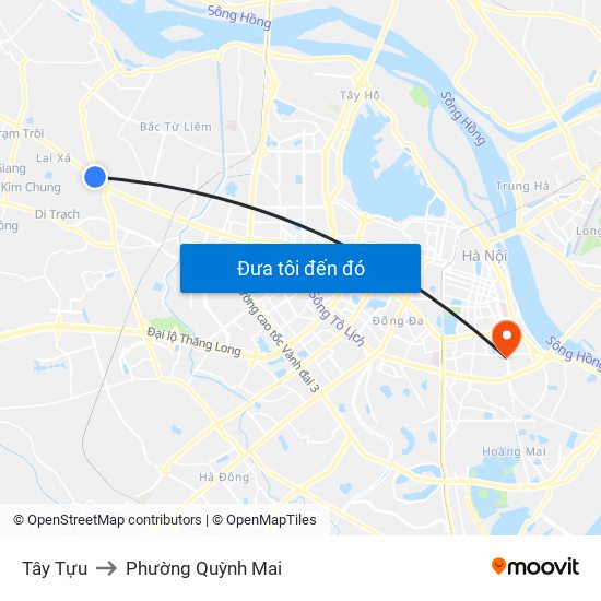 Tây Tựu to Phường Quỳnh Mai map