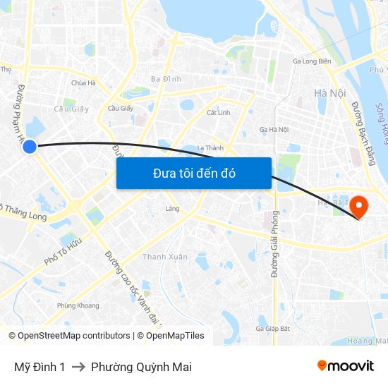 Mỹ Đình 1 to Phường Quỳnh Mai map