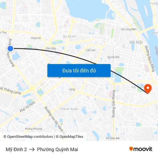 Mỹ Đình 2 to Phường Quỳnh Mai map