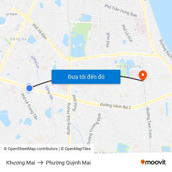 Khương Mai to Phường Quỳnh Mai map