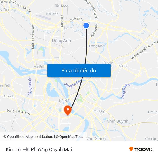 Kim Lũ to Phường Quỳnh Mai map