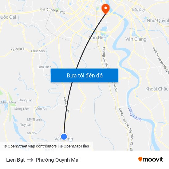 Liên Bạt to Phường Quỳnh Mai map