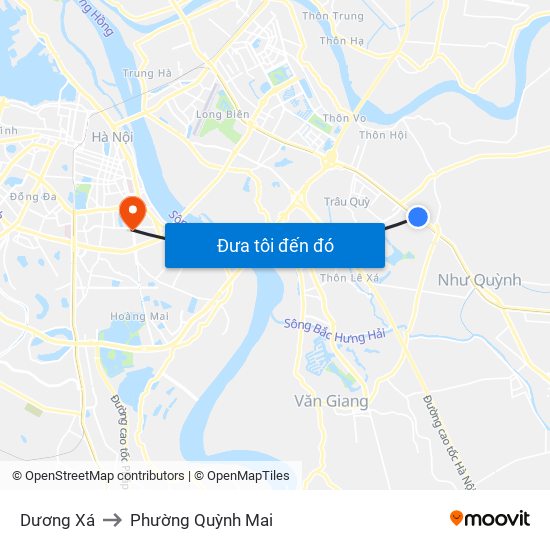 Dương Xá to Phường Quỳnh Mai map