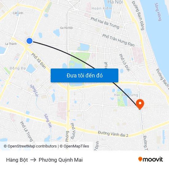 Hàng Bột to Phường Quỳnh Mai map