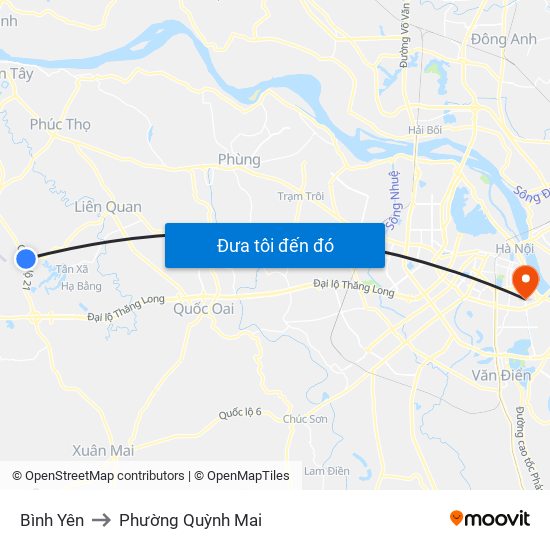 Bình Yên to Phường Quỳnh Mai map