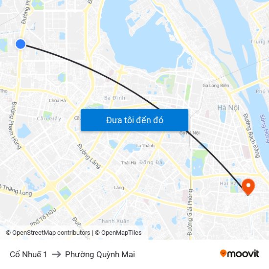 Cổ Nhuế 1 to Phường Quỳnh Mai map