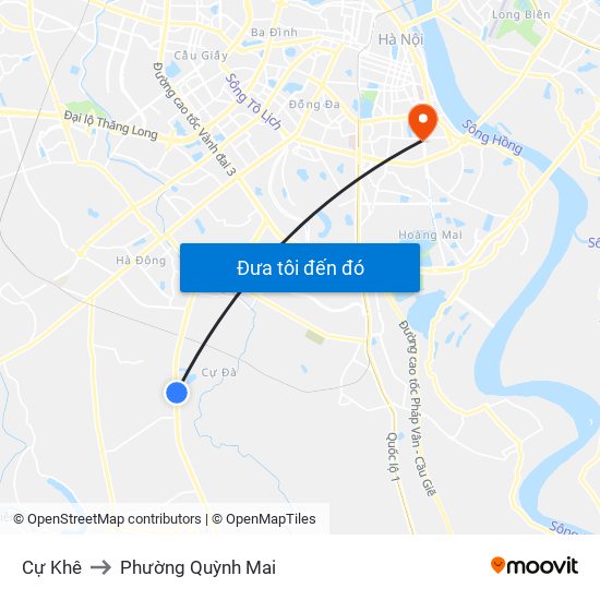 Cự Khê to Phường Quỳnh Mai map