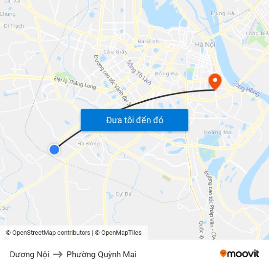 Dương Nội to Phường Quỳnh Mai map